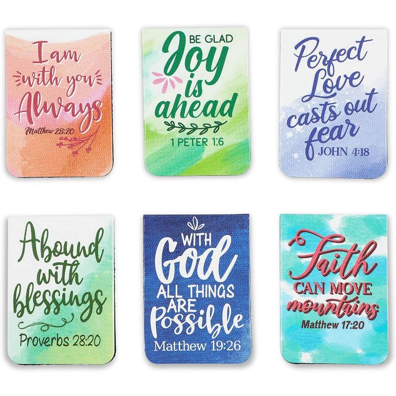 Faithful Finds 72 Pieces Bible Magnetic Bookmarks with Scripture Verses for Books, 1 x 1.35 In