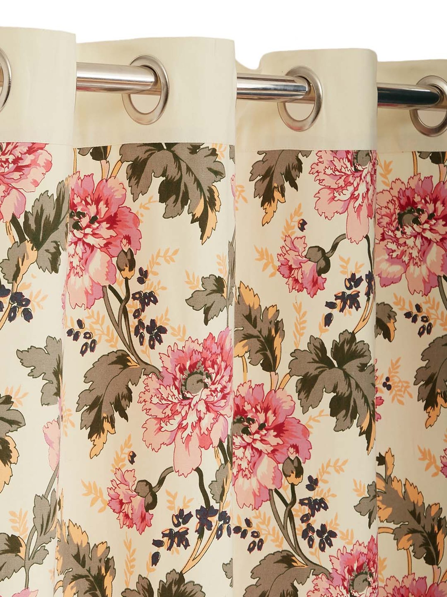 Swayam Floral Printed Eyelet Long Door Curtain - Single Piece (9 Ft)