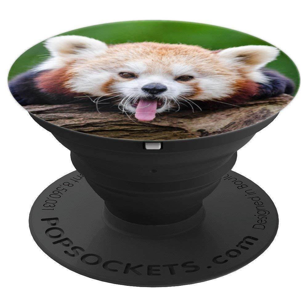 Red Panda Cute Yawning Face with Tongue Out - PopSockets Grip and Stand for Phones and Tablets