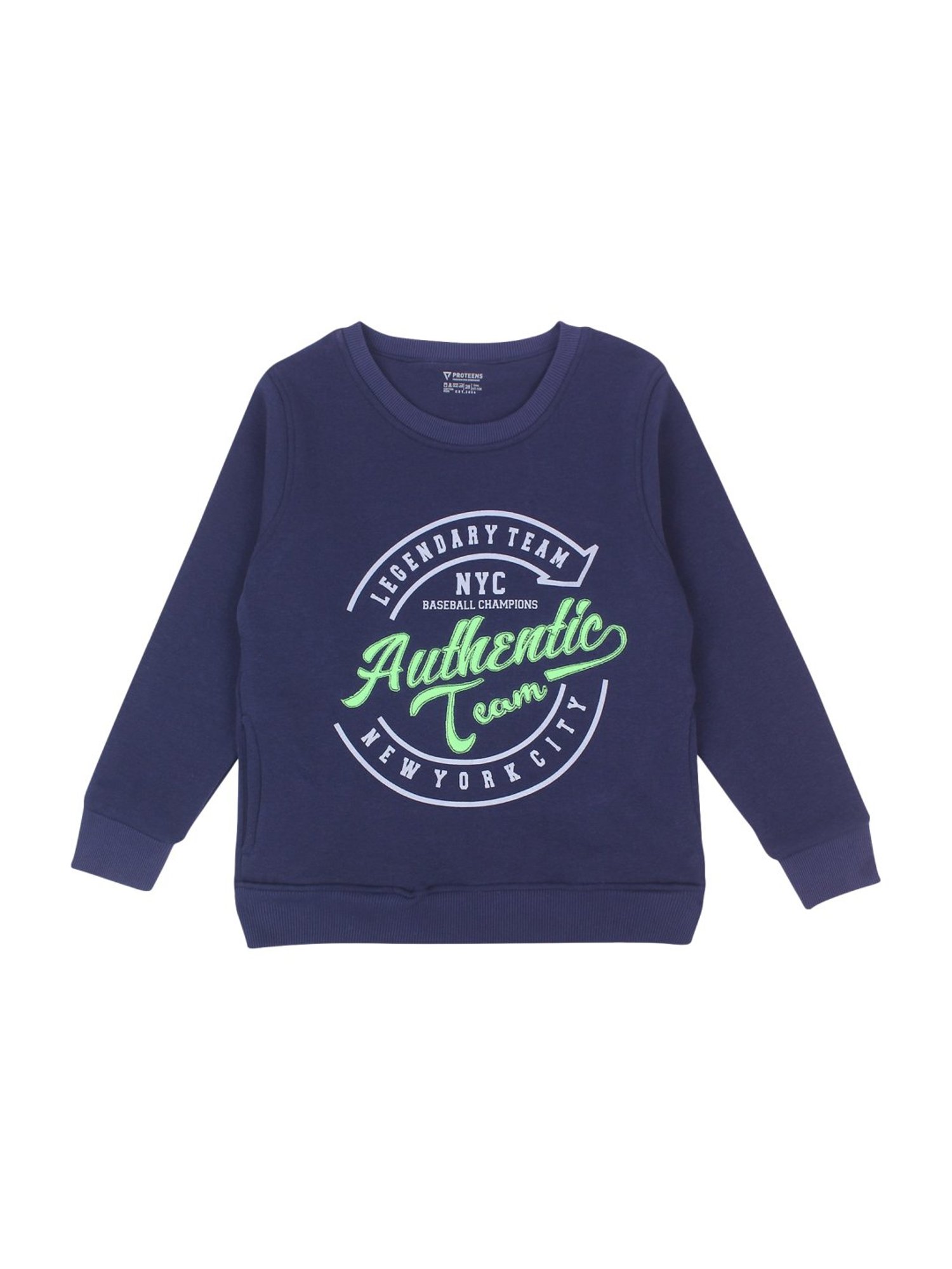 Proteens Kids Navy Cotton Printed Sweatshirt