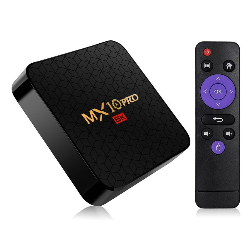 MX10 Pro 6K TV Box Android 9.0 Media Player wtih Remote Control, Allwinner H6 Quad Core 64-bit ARM