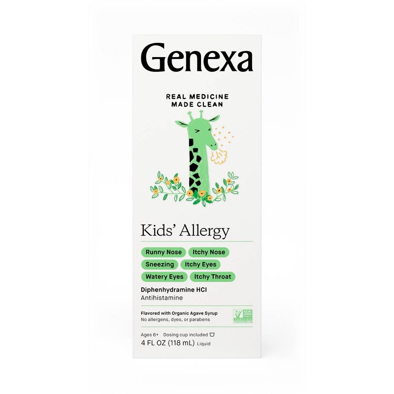 Genexa Kids' Diphenhydramine Allergy Liquid Medicine - Organic Agave - 4 fl oz