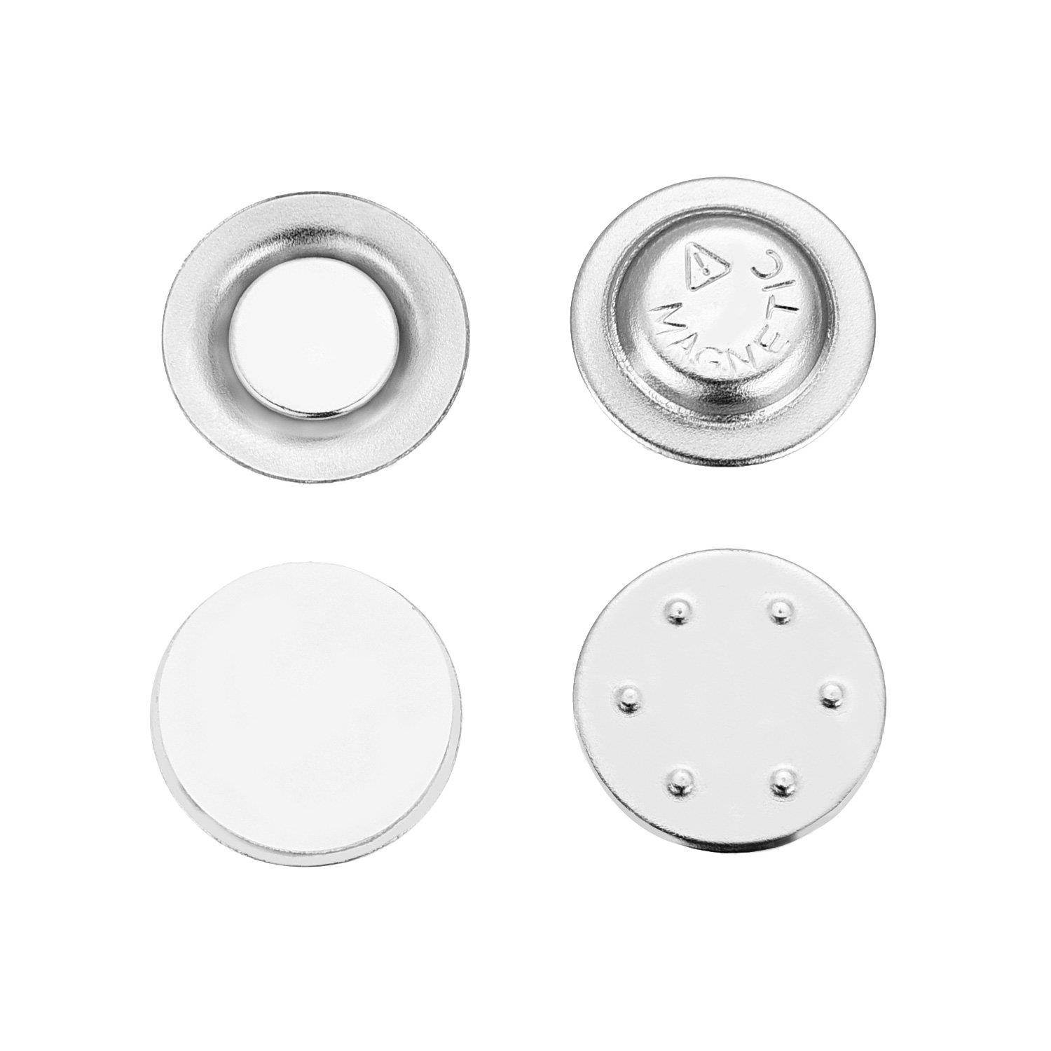 BBTO 24 Pieces Magnetic Name Badge Round Adhesive Name Tag Holders with Plastic Storage Box for Name and Circle Badges