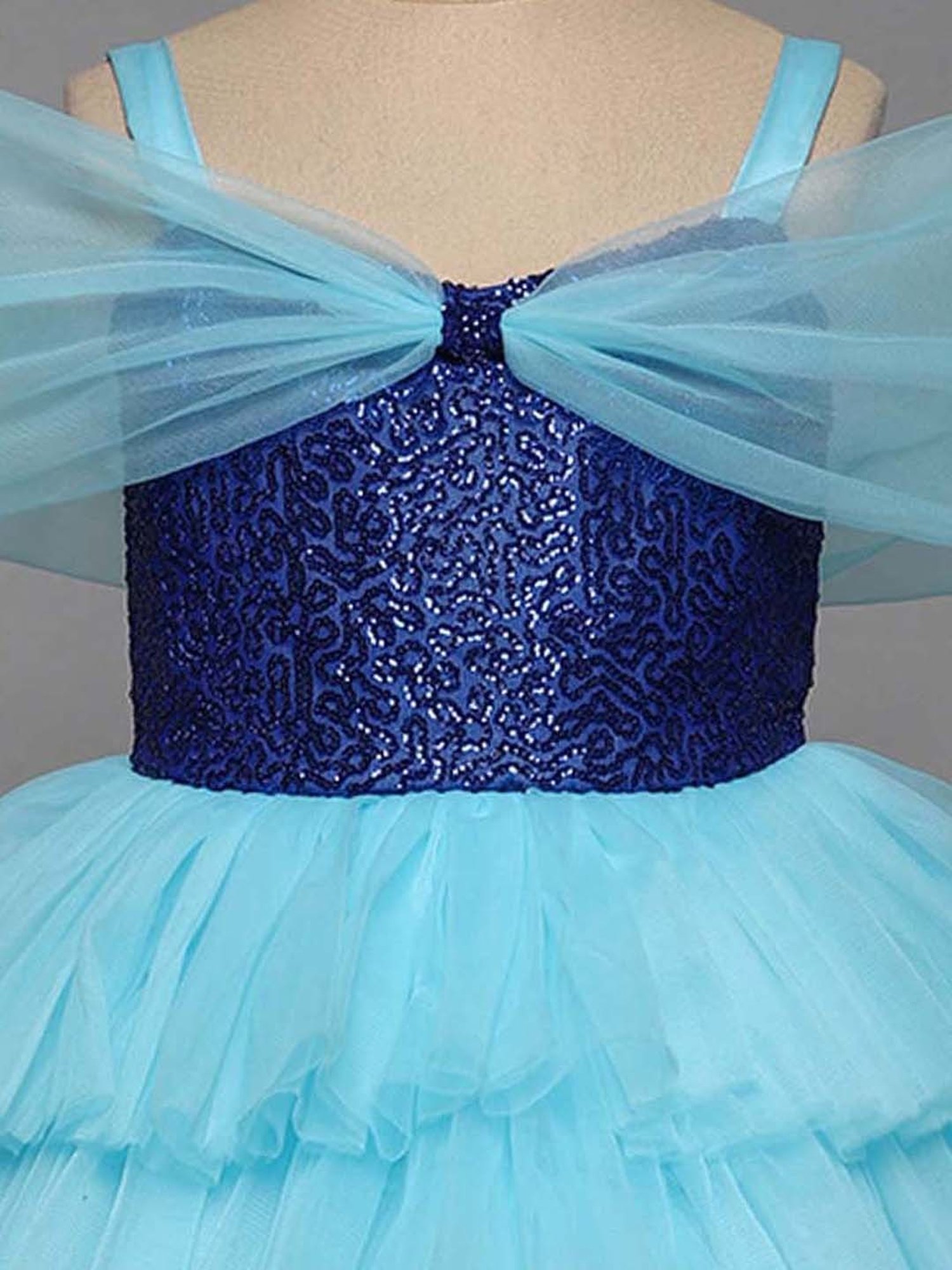 The Magic Wand Kids Blue Embellished Dress