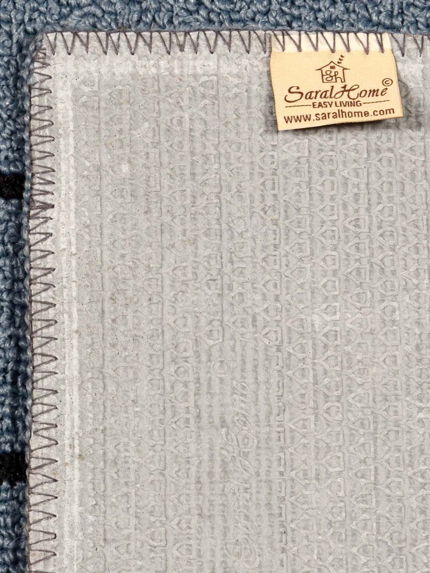 Saral Home Blue Polypropylene Carpet - Set of 1