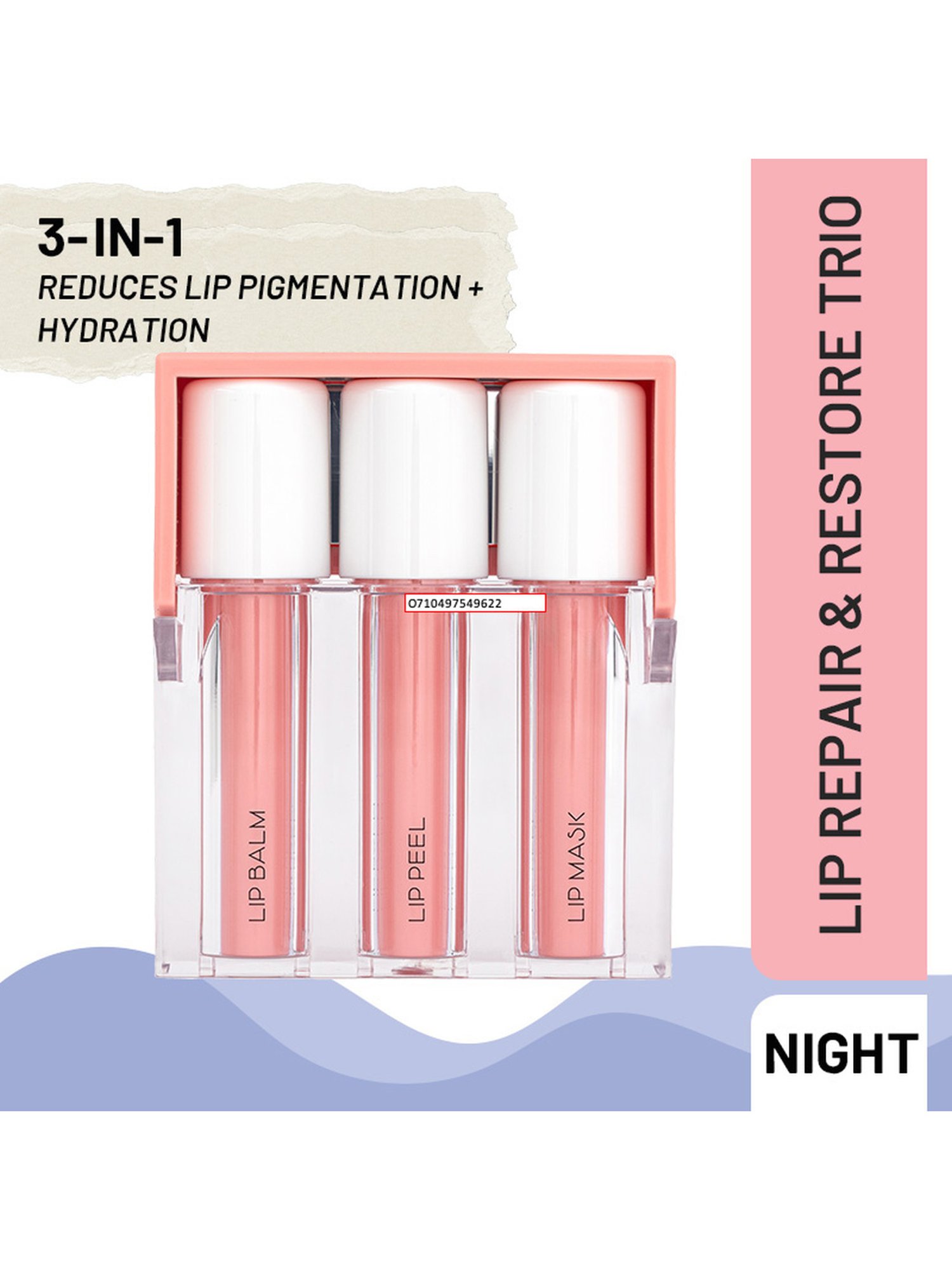 Flurth Korean Night Lip Care Trio - Lip Balm, Lip Peel & Lip Mask