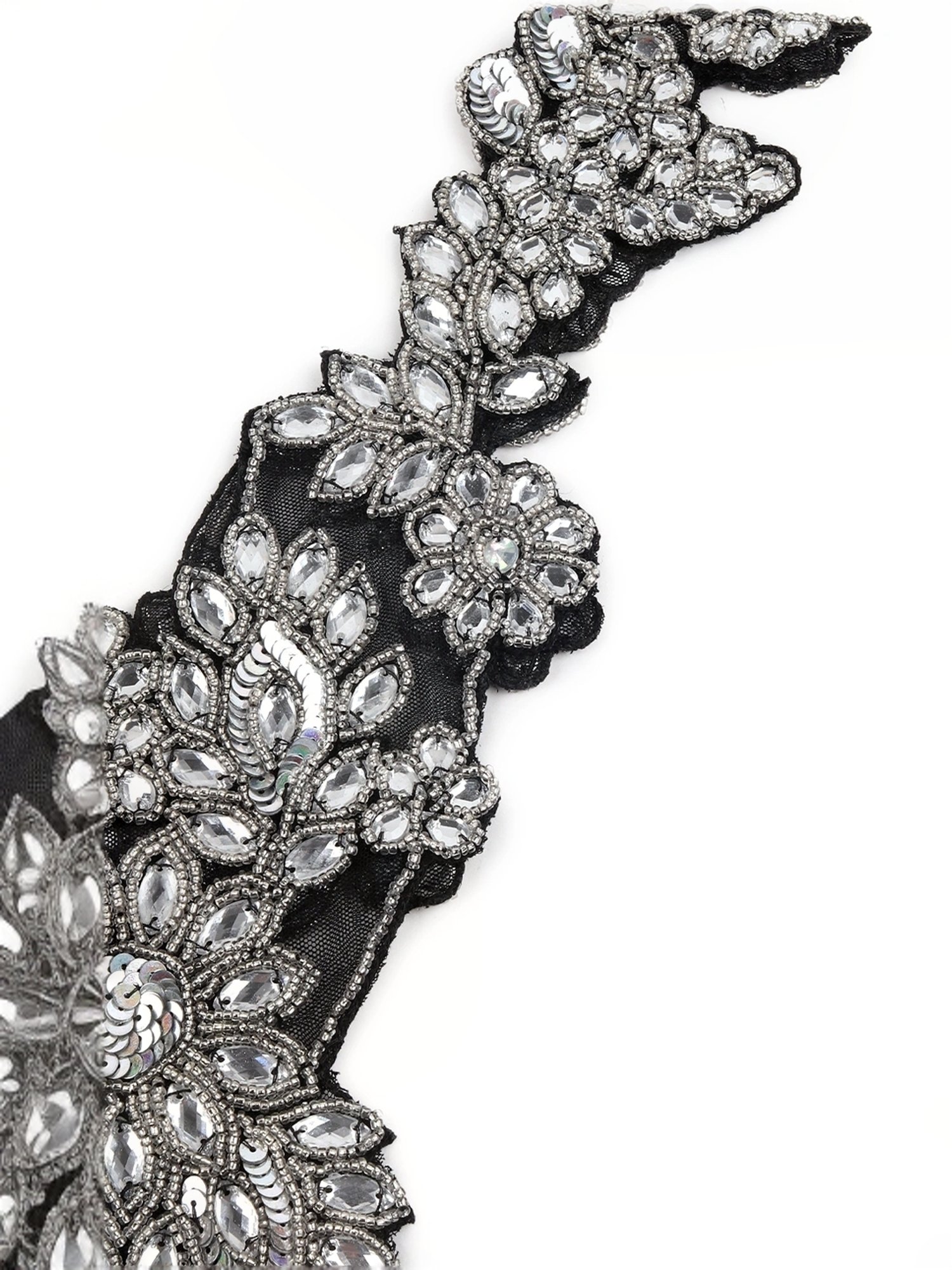 Odette Silver Embellished Fancy Short Cape