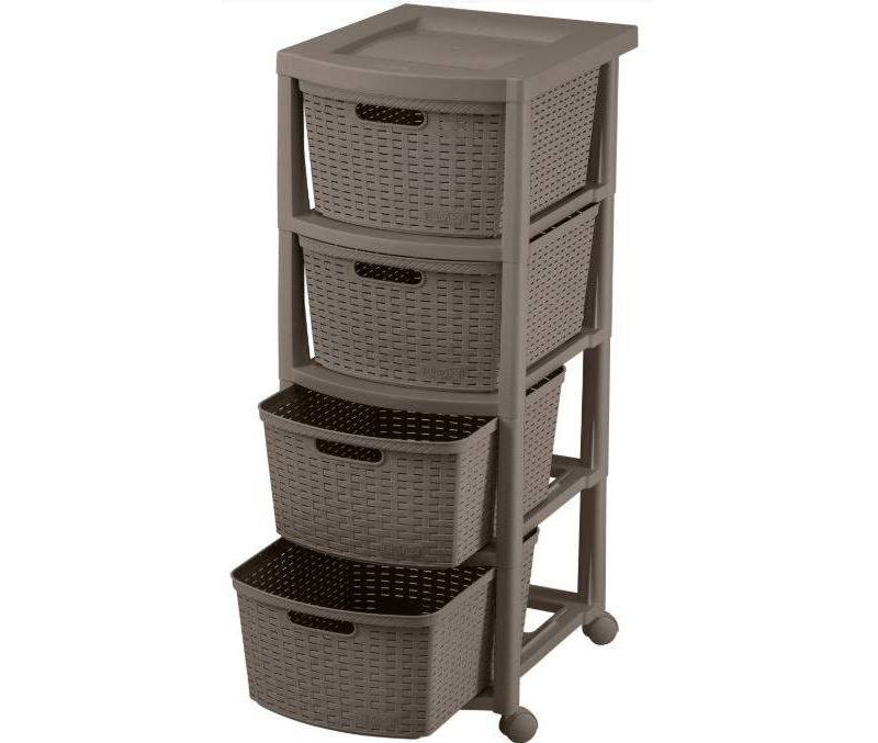 4 Drawer Rolling Cart Wengue - Inval