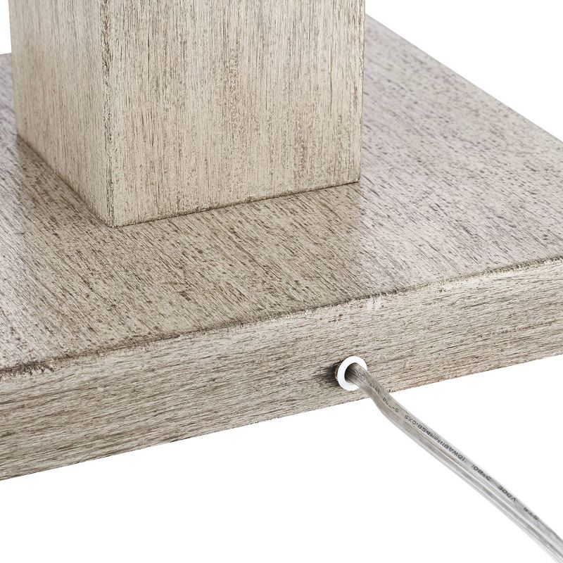 Barnes and Ivy Country Cottage Floor Lamp Pickled Wood Oatmeal Linen Drum Shade for Living Room Reading Bedroom Office