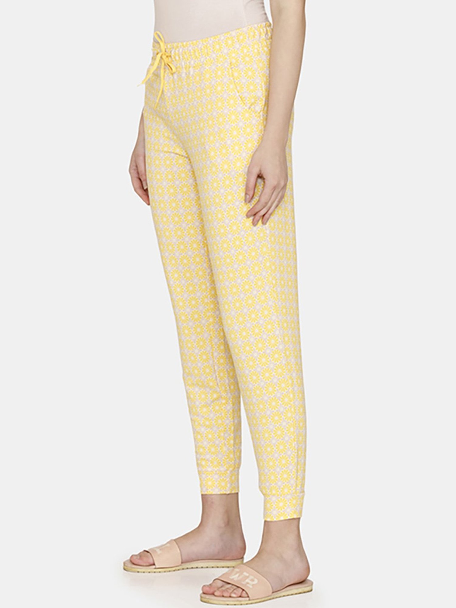 Zivame Yellow Printed Pyjamas