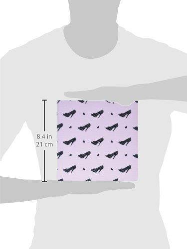 3dRose LLC 8 x 8 x 0.25 Inches Black and Pink High Heels and Hearts Fashion Art Pattern Mouse Pad (mp_47803_1)