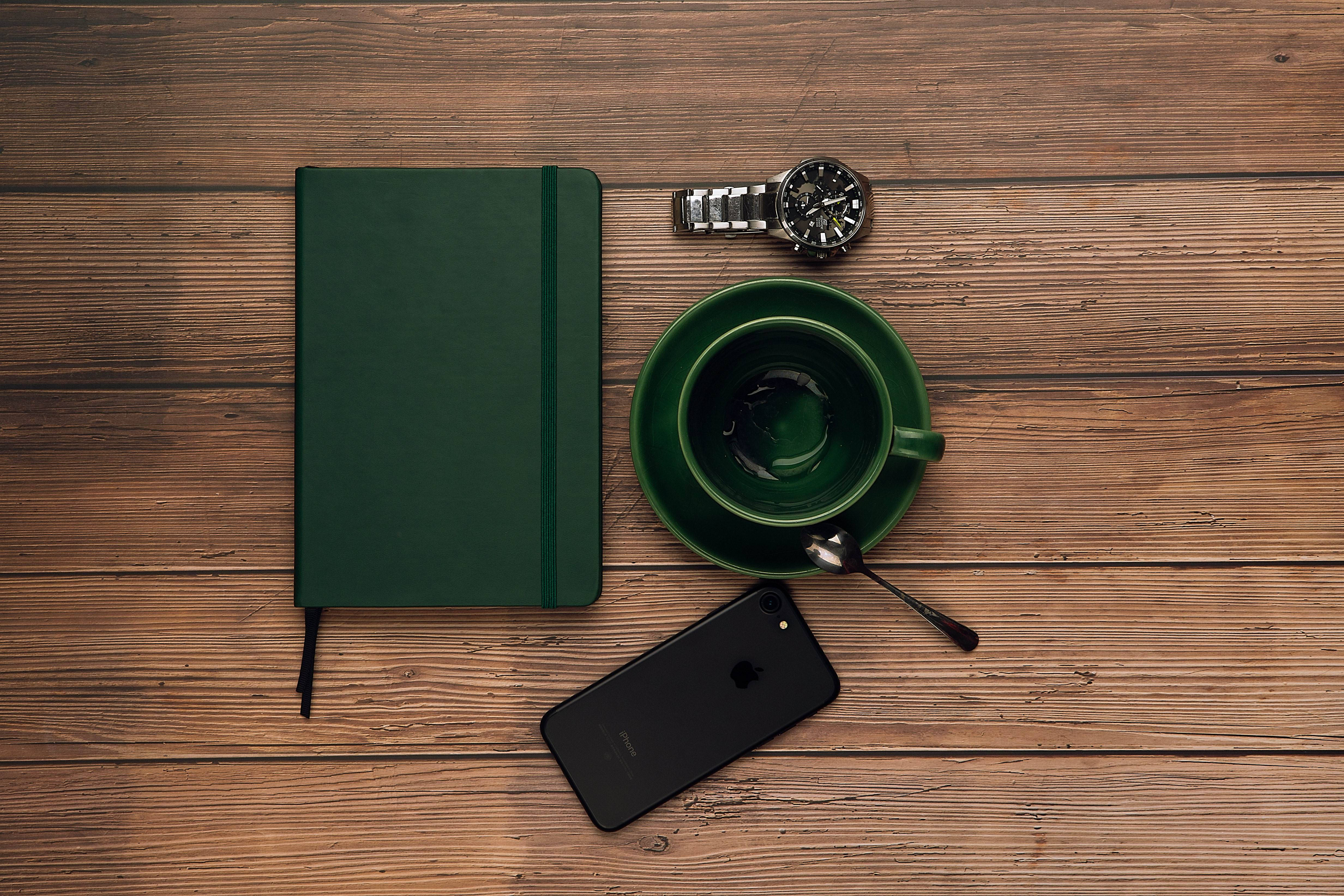 Emazne Classic Hardcover Notebook with Pen Loop,Bookmark,Green,Size:A5 (5.7" x 8.25"),Premium Thick 120gsm Paper,Dotted Page,176 Pages,PU Leather,Inner Pocket,(Free Gift-Tabs Flags)|Designed in US