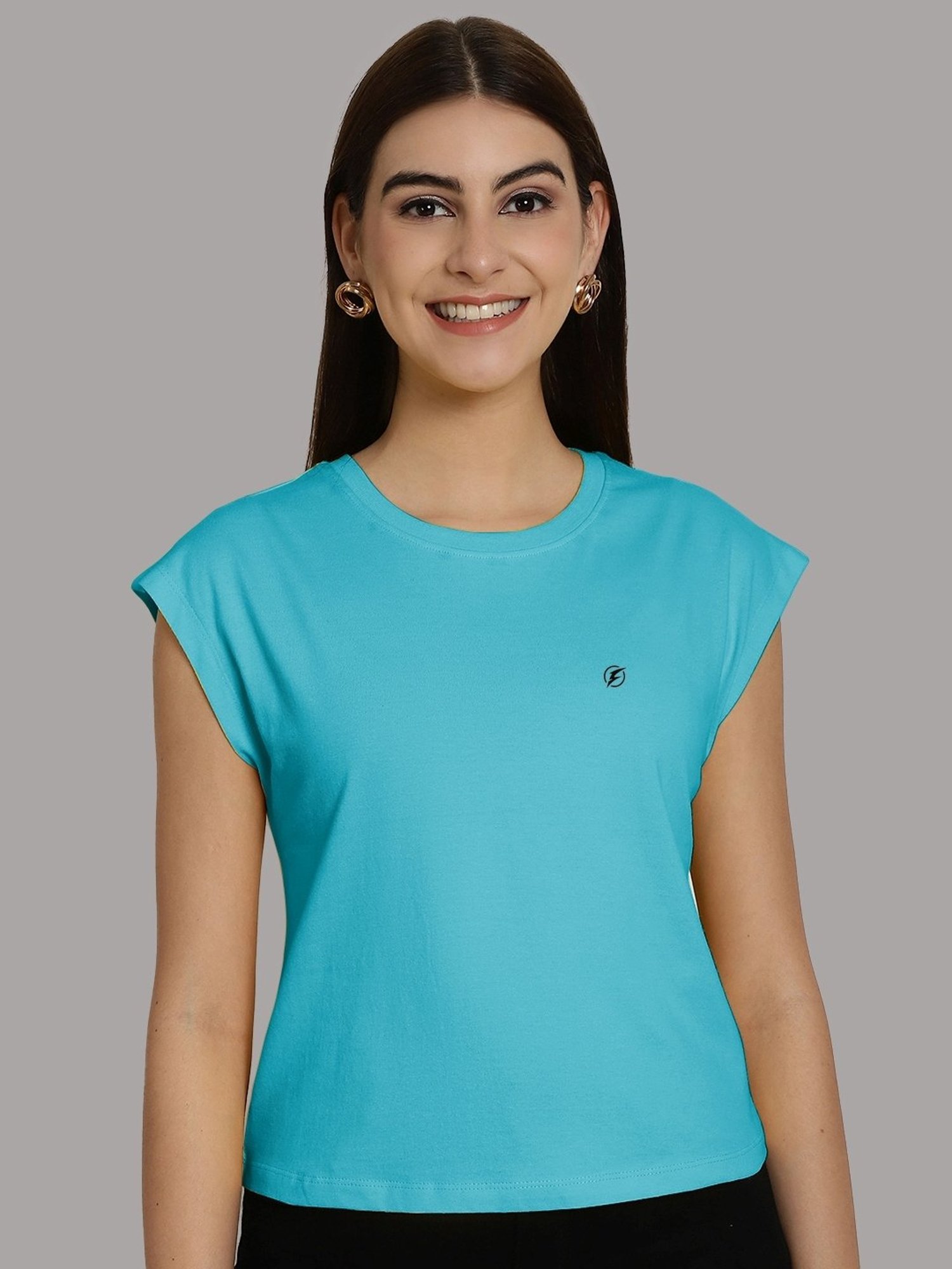 Friskers Purple & Turquoise Slim Fit Sports T-Shirts - Pack Of 2