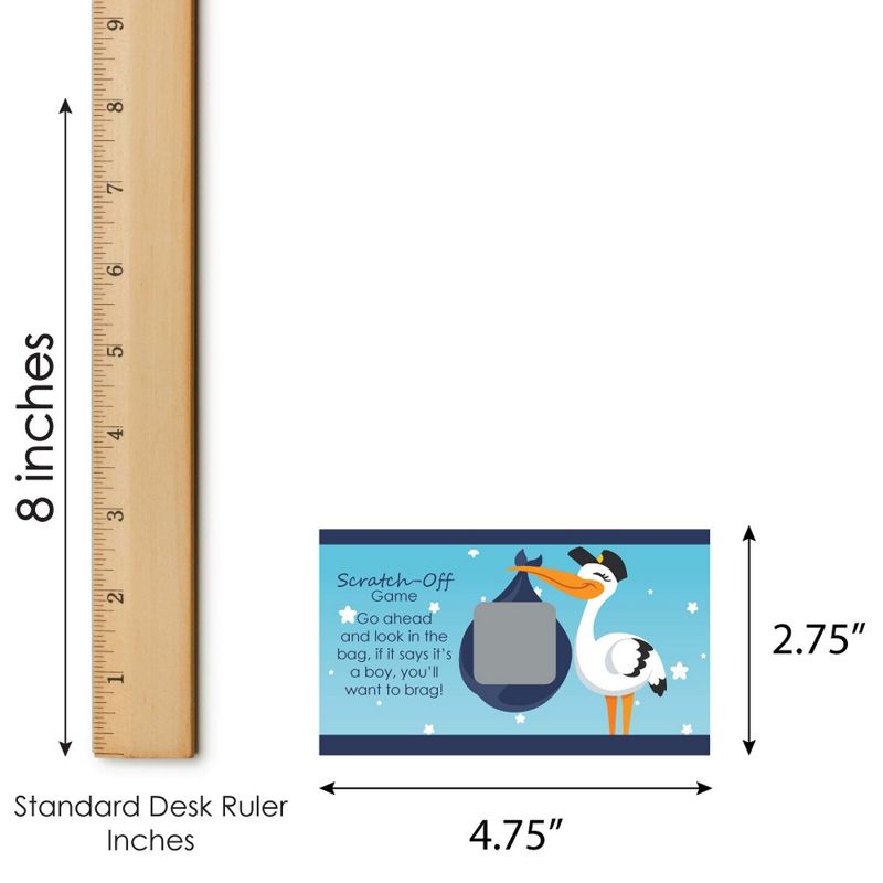 Big Dot of Happiness Boy Special Delivery - Blue It's a Boy Stork Baby Shower Game Scratch Off Cards - 22 Count