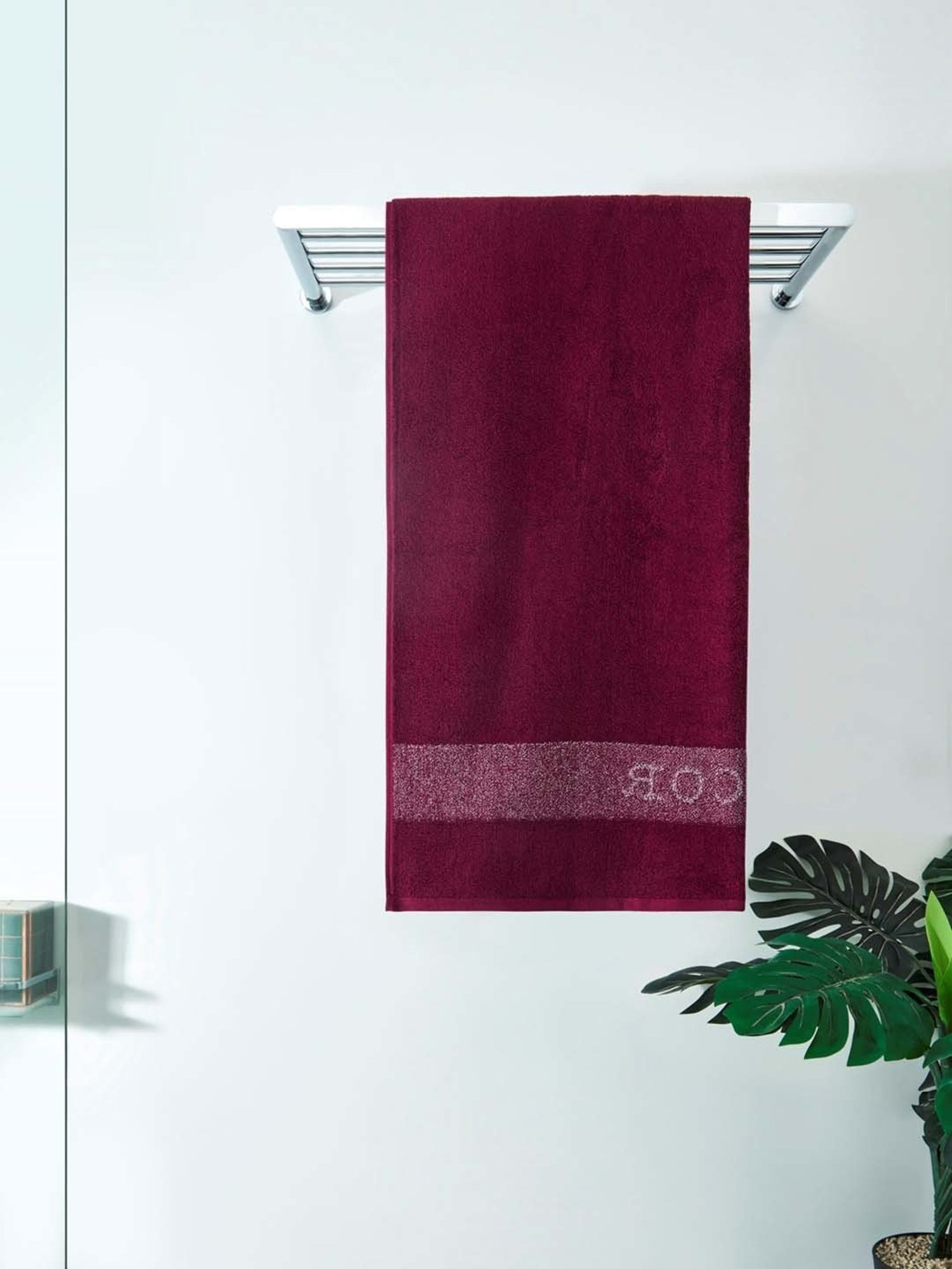 DDecor Ace Maroon Cotton 600 GSM Bath Towel - Set of 1