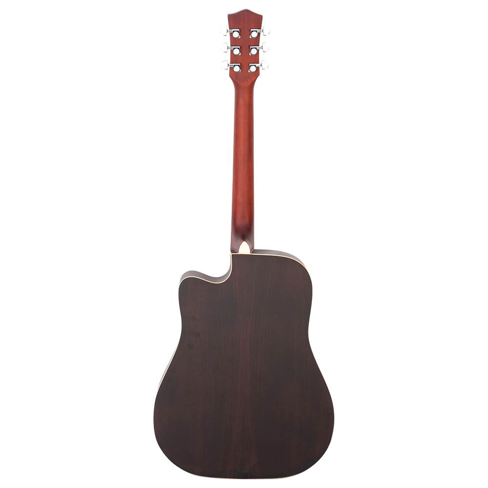 Glarry GT604 41 inch Dreadnought Spruce Front Cutaway Rosewood Back Folk Guitar with Bag & Board & Wrench Tool Burlywood
