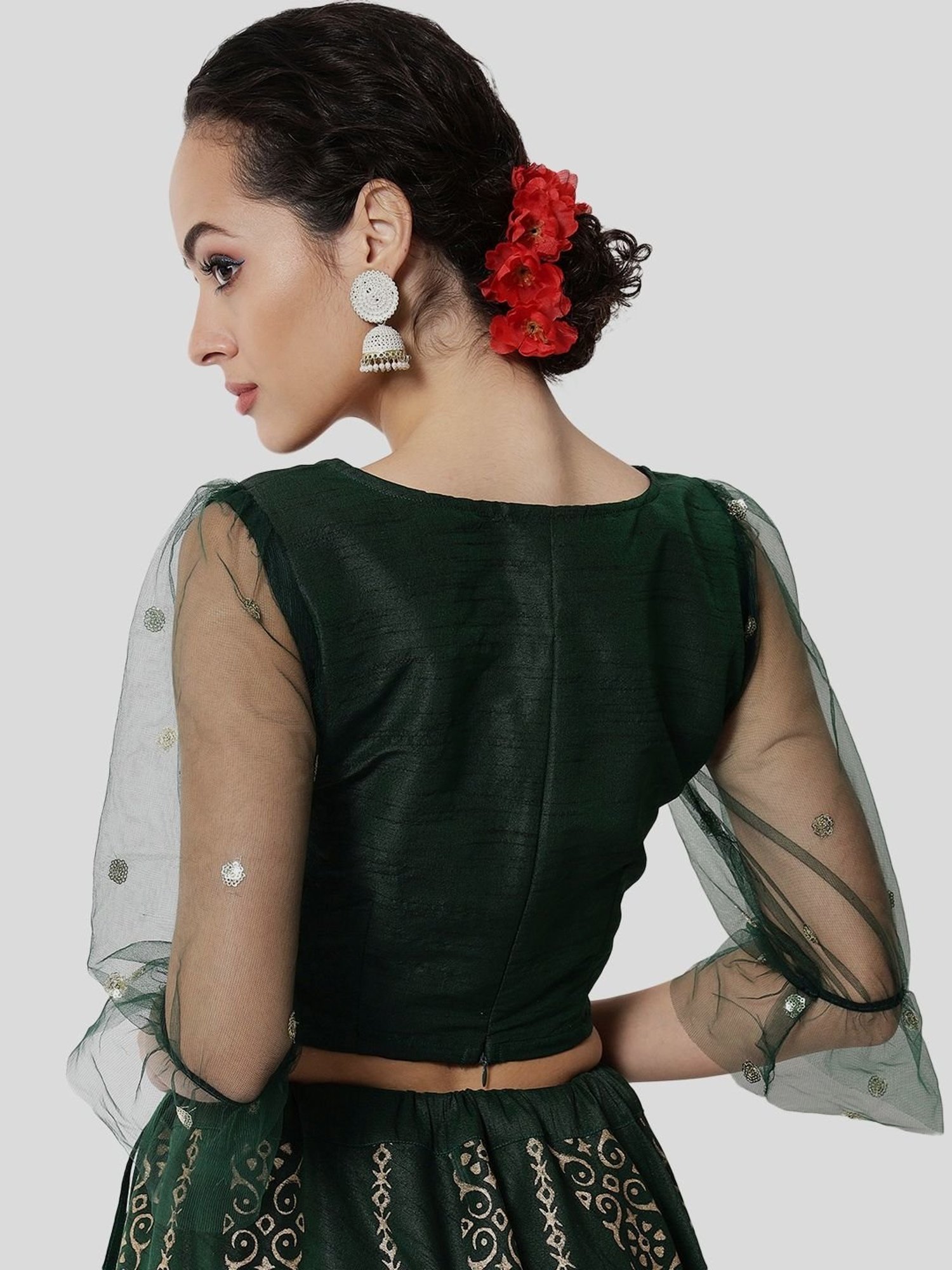 studiorasa Green Embroidered Choli