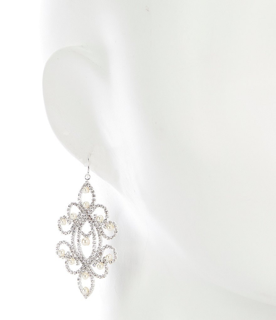 Cezanne Pearl Fleur Chandelier Earrings