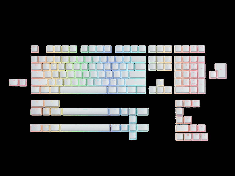 GLORIOUS AURA KEYCAPS V2 pudding-style keycaps,Crisp, doubleshot legends and high-quality PBT plastic promise reliable durability