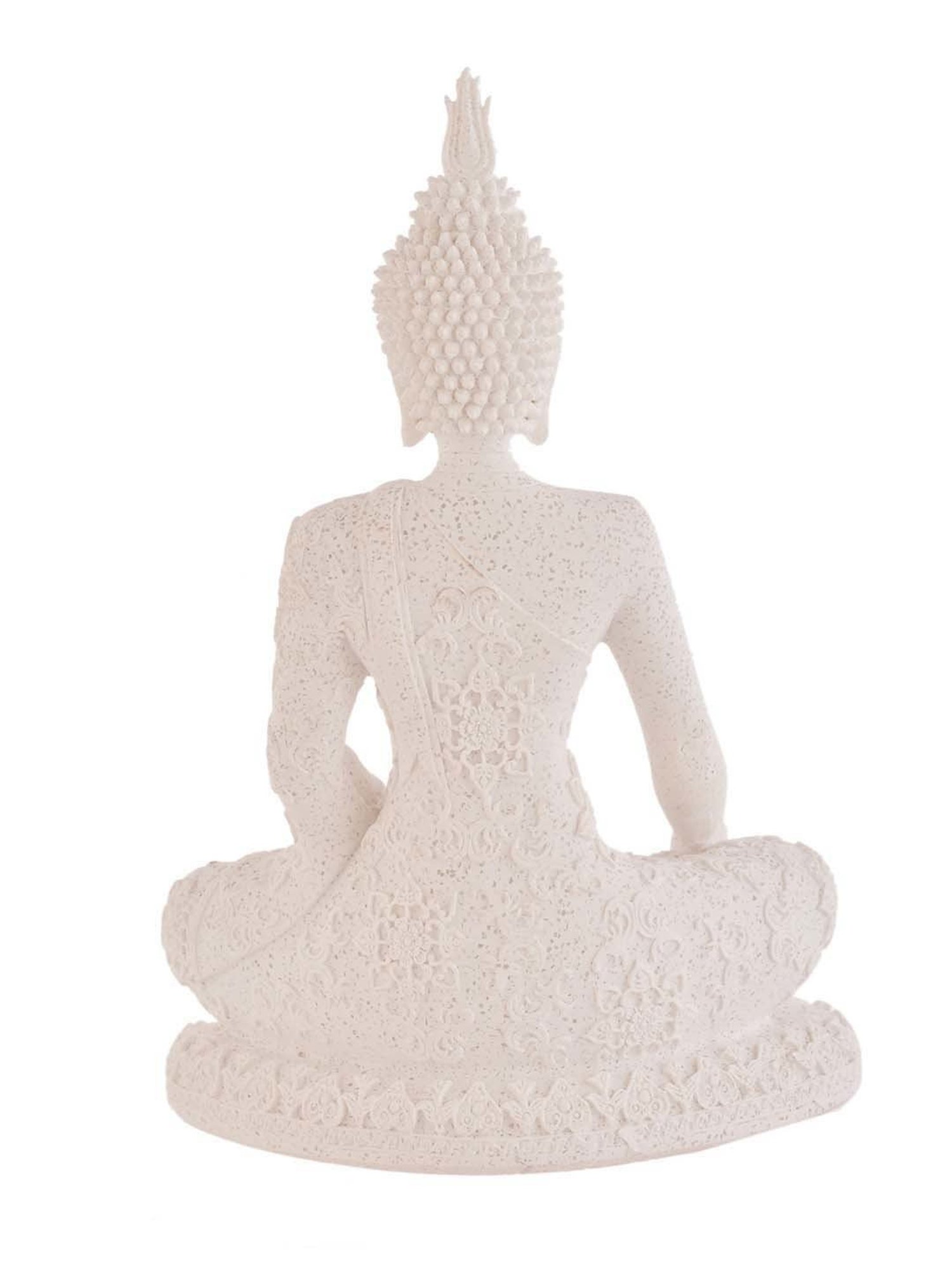 Tayhaa White Resin Harmony Guardian Spiritual Buddha Statue