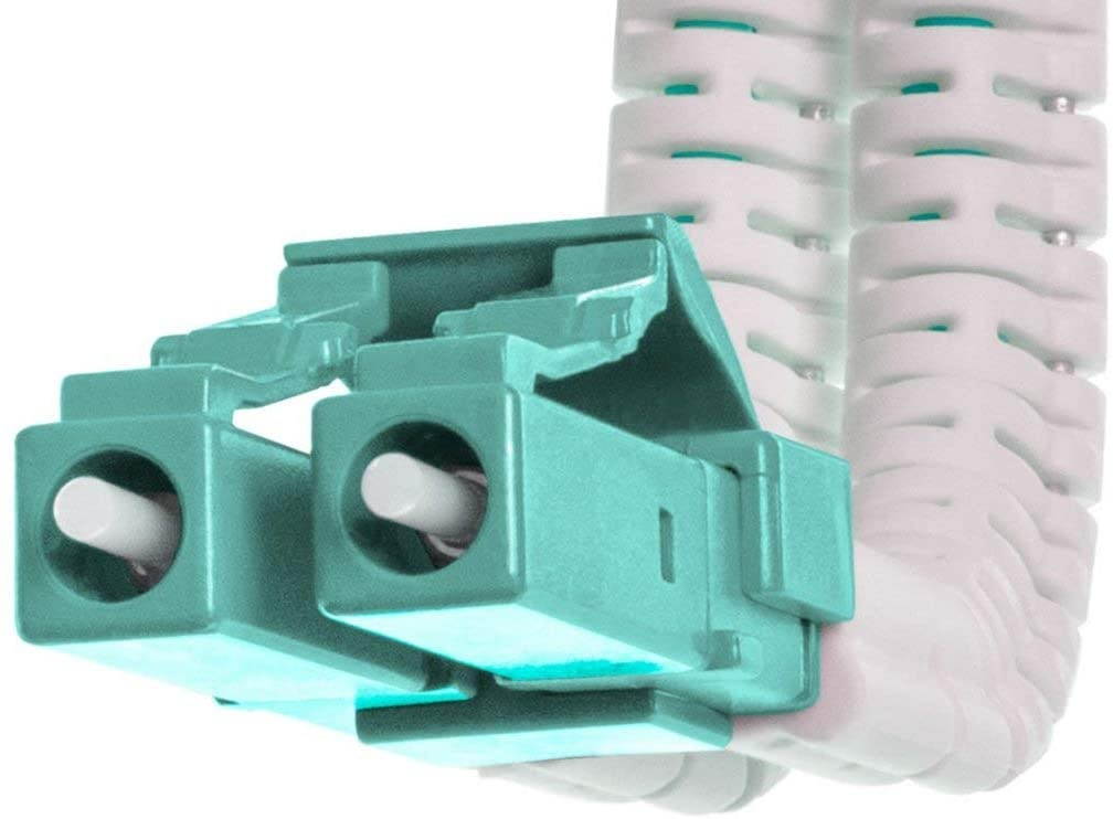 FiberCablesDirect - 7M OM4 LC LC Fiber Patch Cable | AnyAngle Duplex 50/125 LC to LC Multimode Jumper 7 Meter (22.97ft) | Length Options: 1M-30M | Plenum 40/100g sfp+ qsfp 100gbase sr ofnp mmf-lc-lc