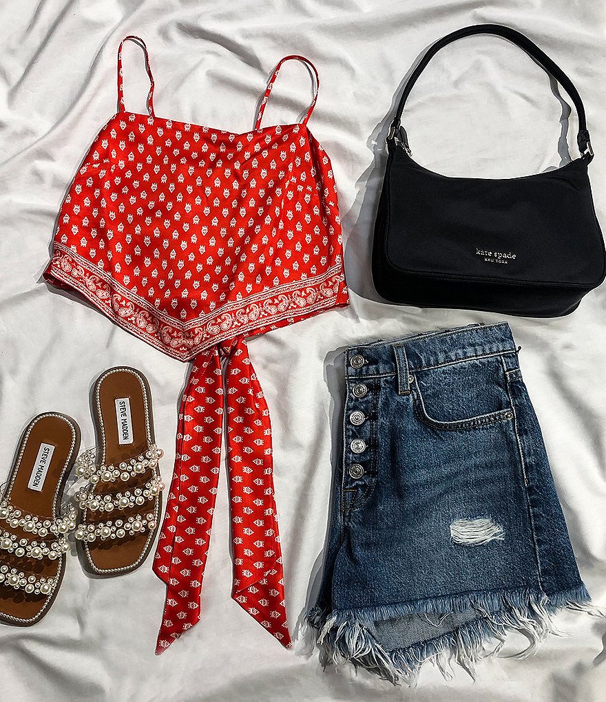 7 for all mankind Monroe Exposed Button Fly Cut Off Shorts