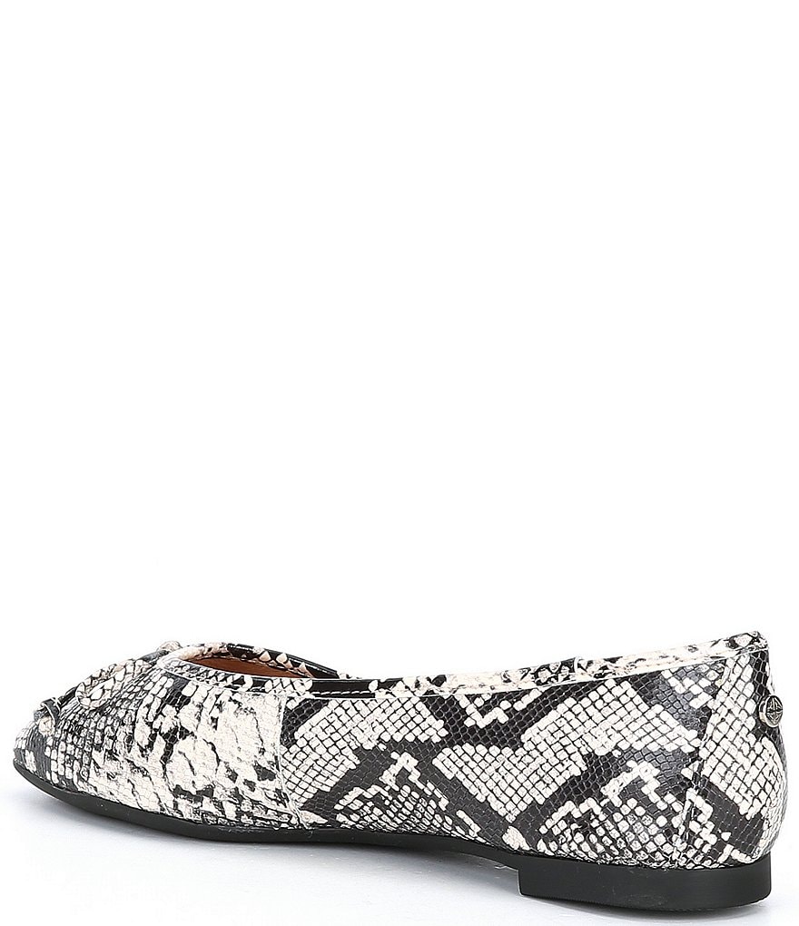 Antonio Melani Baird Snake Print Leather Ballet Flats