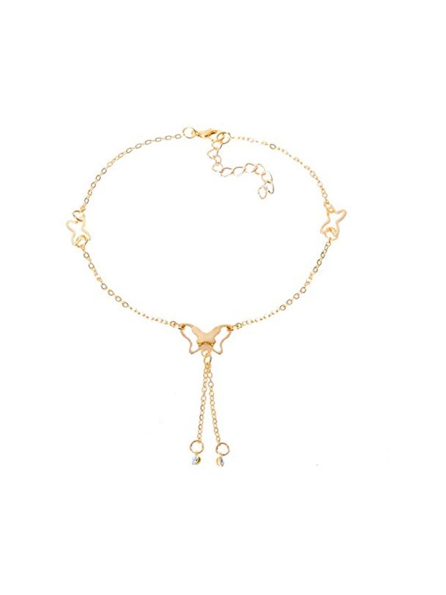 YouBella Gold-Plated Copper Strand Stylish Party Wear Anklets for Women