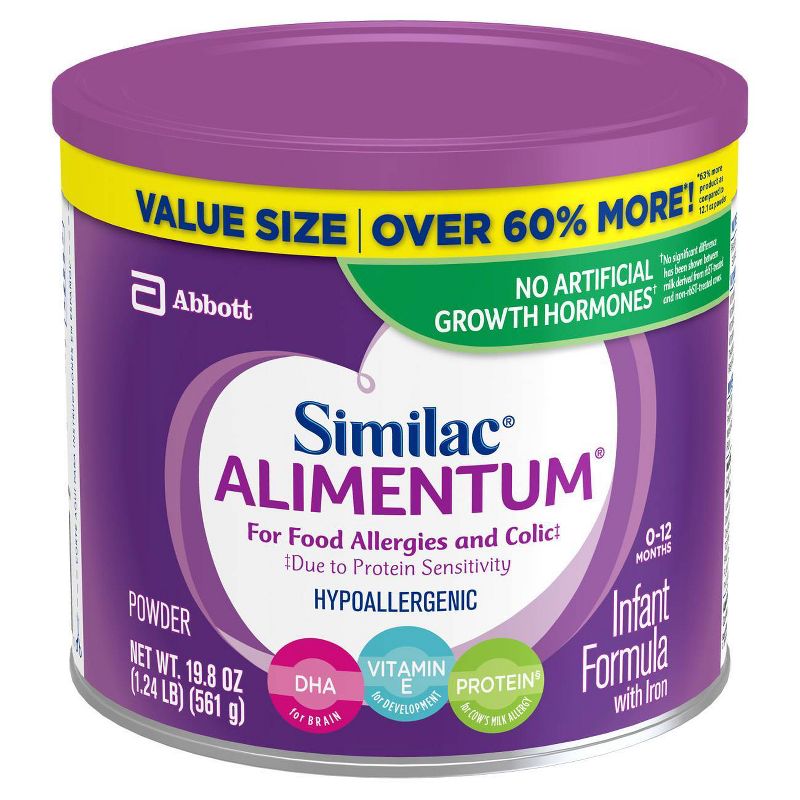 Similac Alimentum Hypoallergenic for Food Allergies and Colic Infant Formula with Iron Powder - 19.8oz