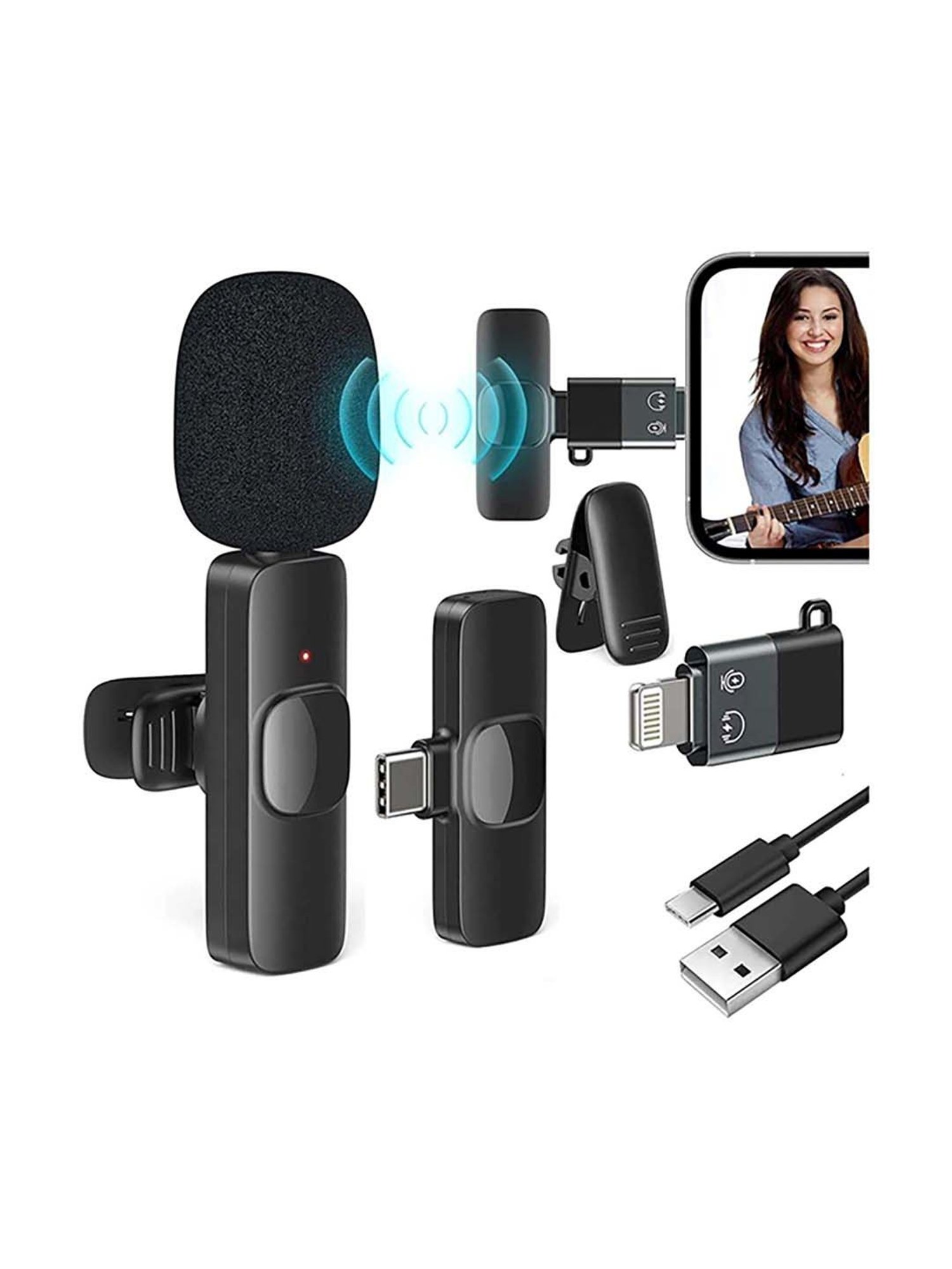 EYNK Type C Supported K8 Wireless Lapel Collar Mic Microphone