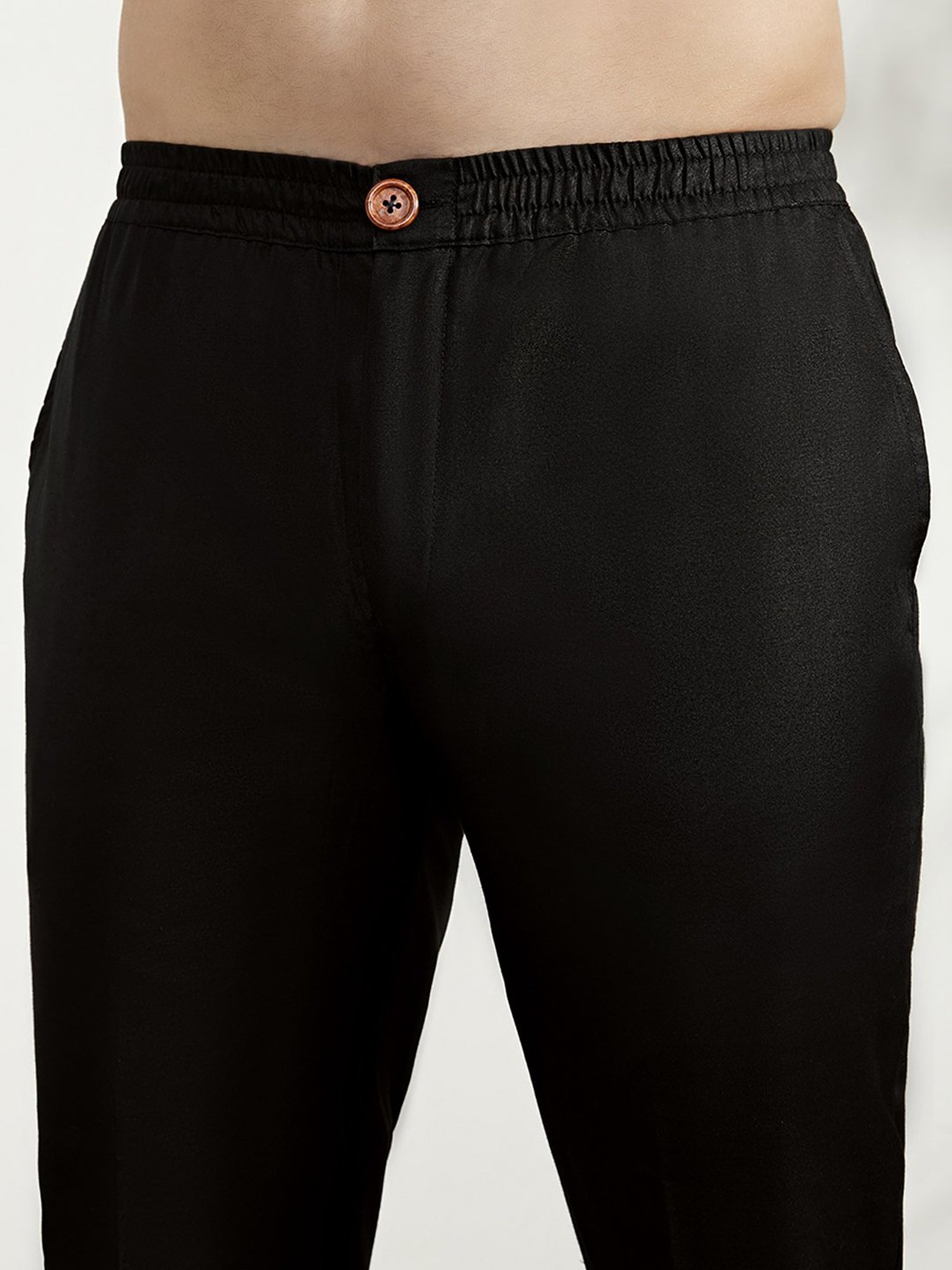 KISAH Black Regular Fit Self Design Kurta & Pants With Nehru Jacket