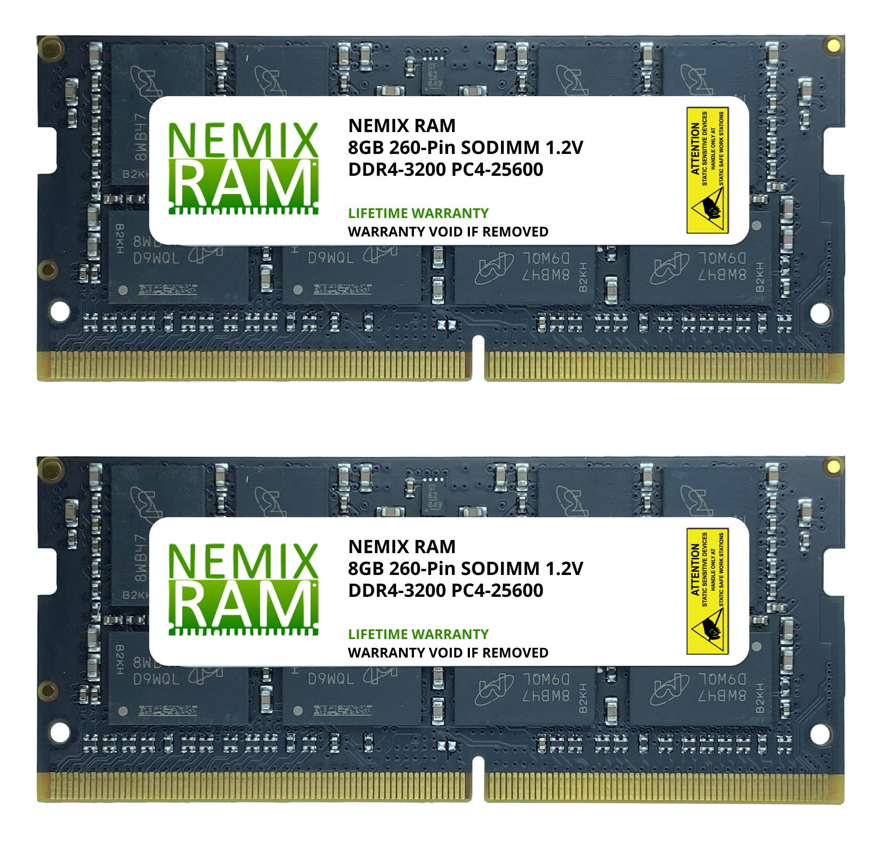 32GB Kit 4x8GB DDR4-3200 PC4-25600 SODIMM Laptop Memory by NEMIX RAM