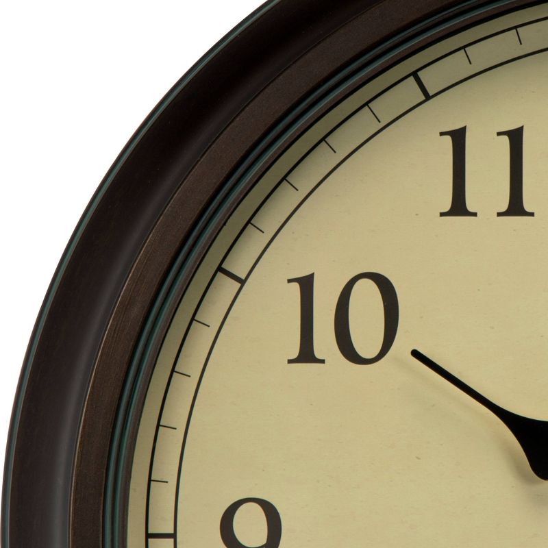 24" Outdoor / Indoor Wall Clock with Thermometer and Humidity - Weathered Bronze Finish - Acurite