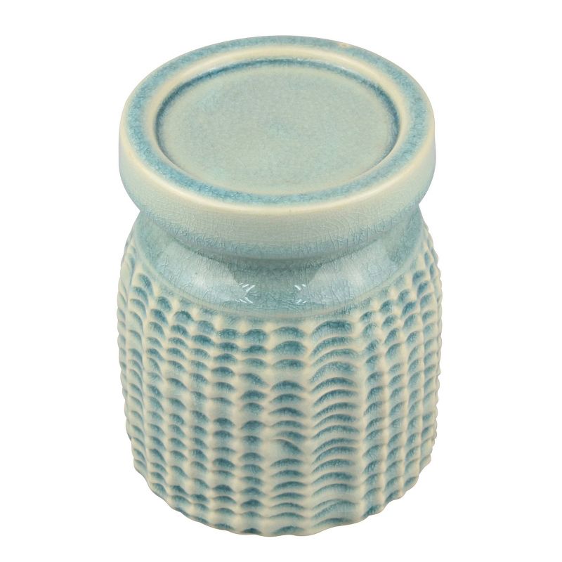 5.5" Decorative Ceramic Pillar Candle Holder - Stonebriar Collection