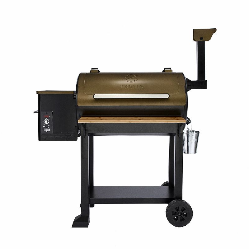 Z GRILLS ZPG-5502G 8 in 1 Wood Pellet Grill Smoker for Outdoor BBQ Cooking with Digital Temperature Control, Bronze, 552 Sq In