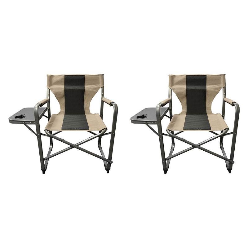 Caravan Canopy Elite Portable Director&rsquo;s Folding Carry Chair, Tan/Black (2 Pack)