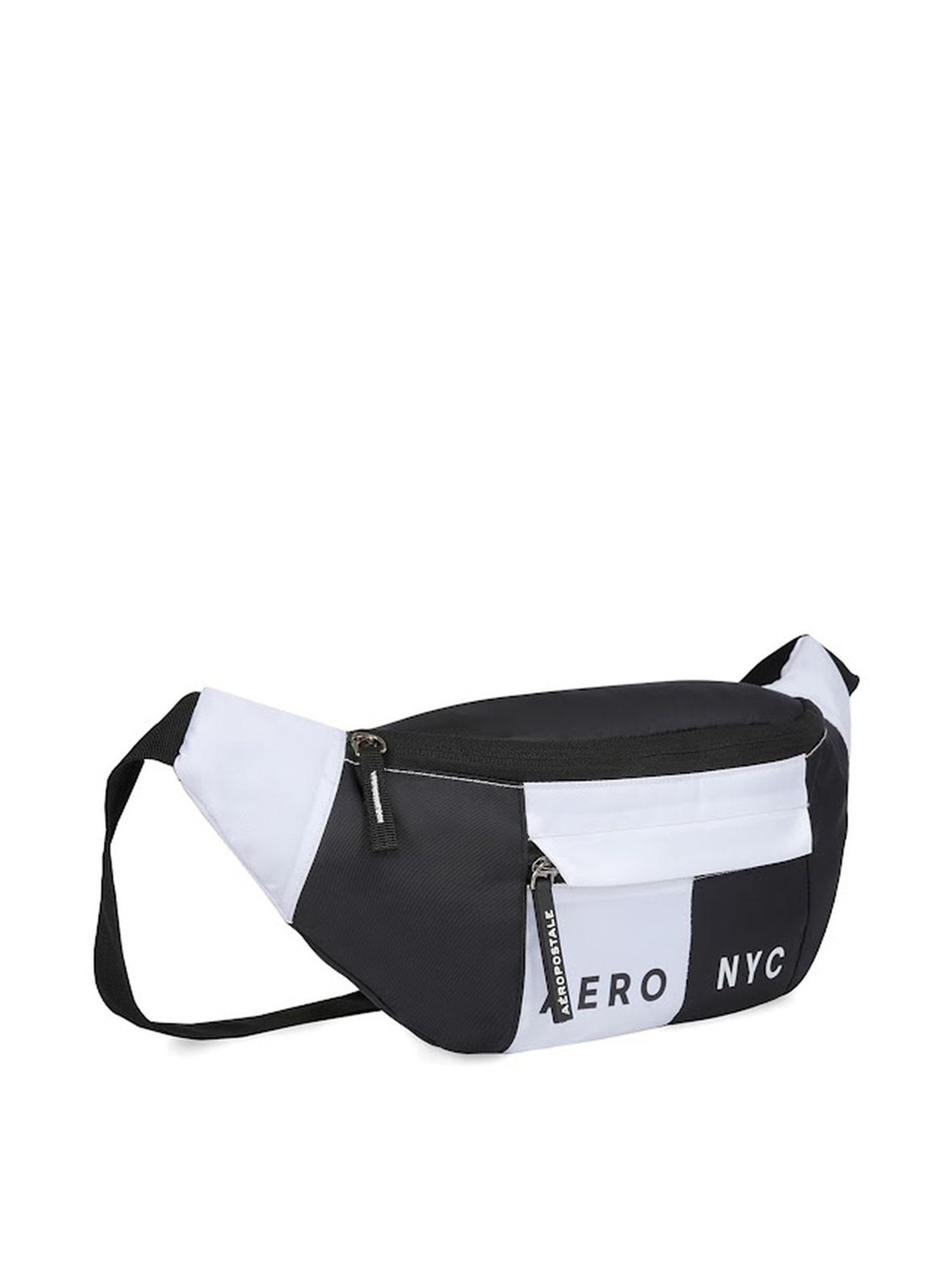 Aeropostale Carlin Light Blue & Black Polyester Color Block Waist Pouch