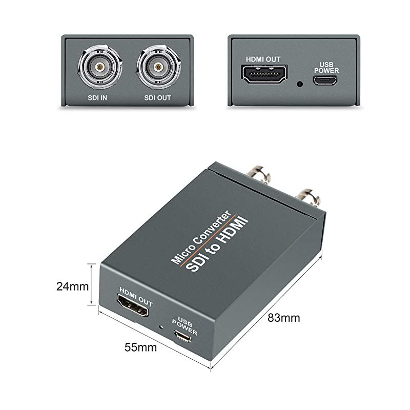 Micro Converter SDI to HDMIwith Power Supply3GSDIHDSDISDSDI to HDMI Converter AdapterSDI in HDMI out SDI Loopout1080P Video Audio SplitterSupport HDCP 13 for Camcorder Camera to TV