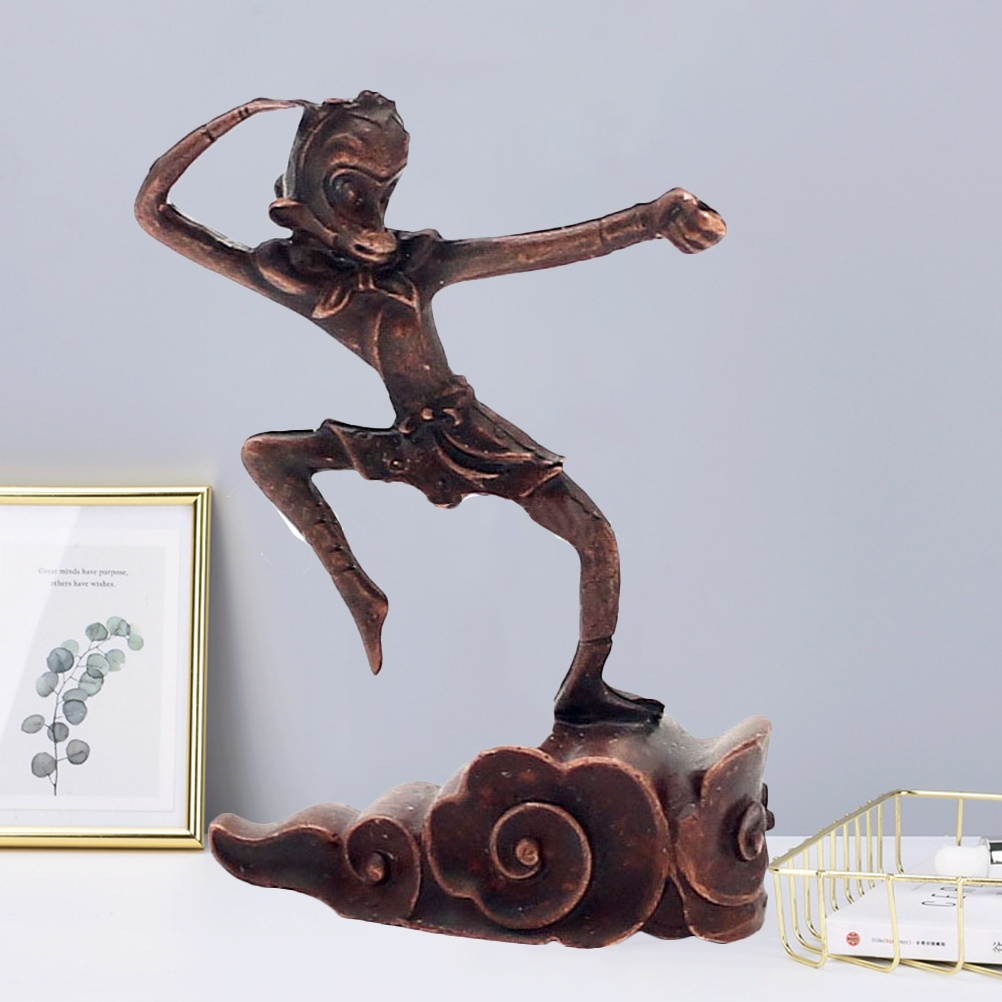 Retro Zen Monkey Incense Burner Plating Copper Incense Inserted Creative Aroma Therapy Burner Ornament for Home Tearoom Hotel Use (Return of the Great Saint)