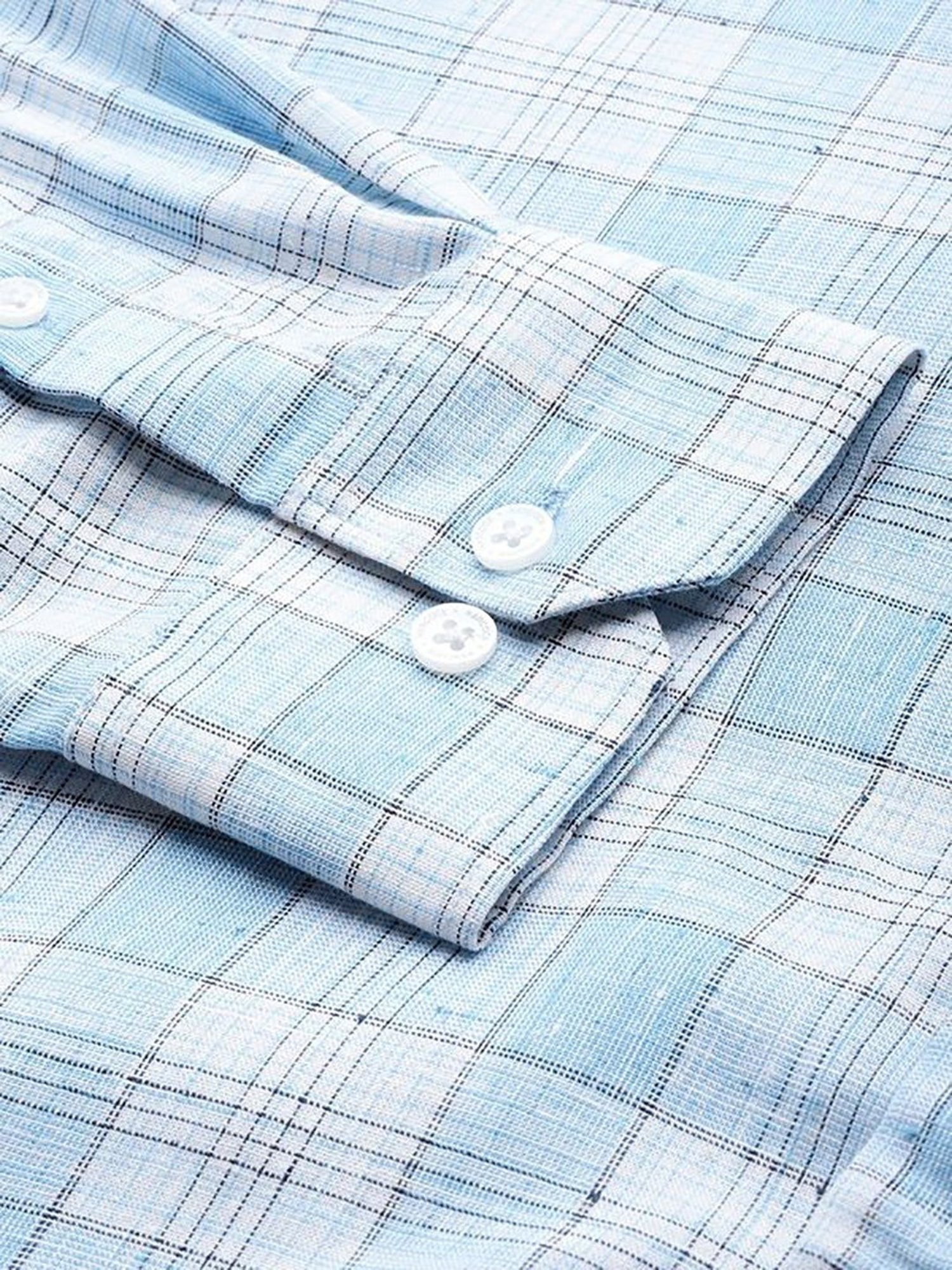 Hancock Blue Slim Fit Checks Shirts
