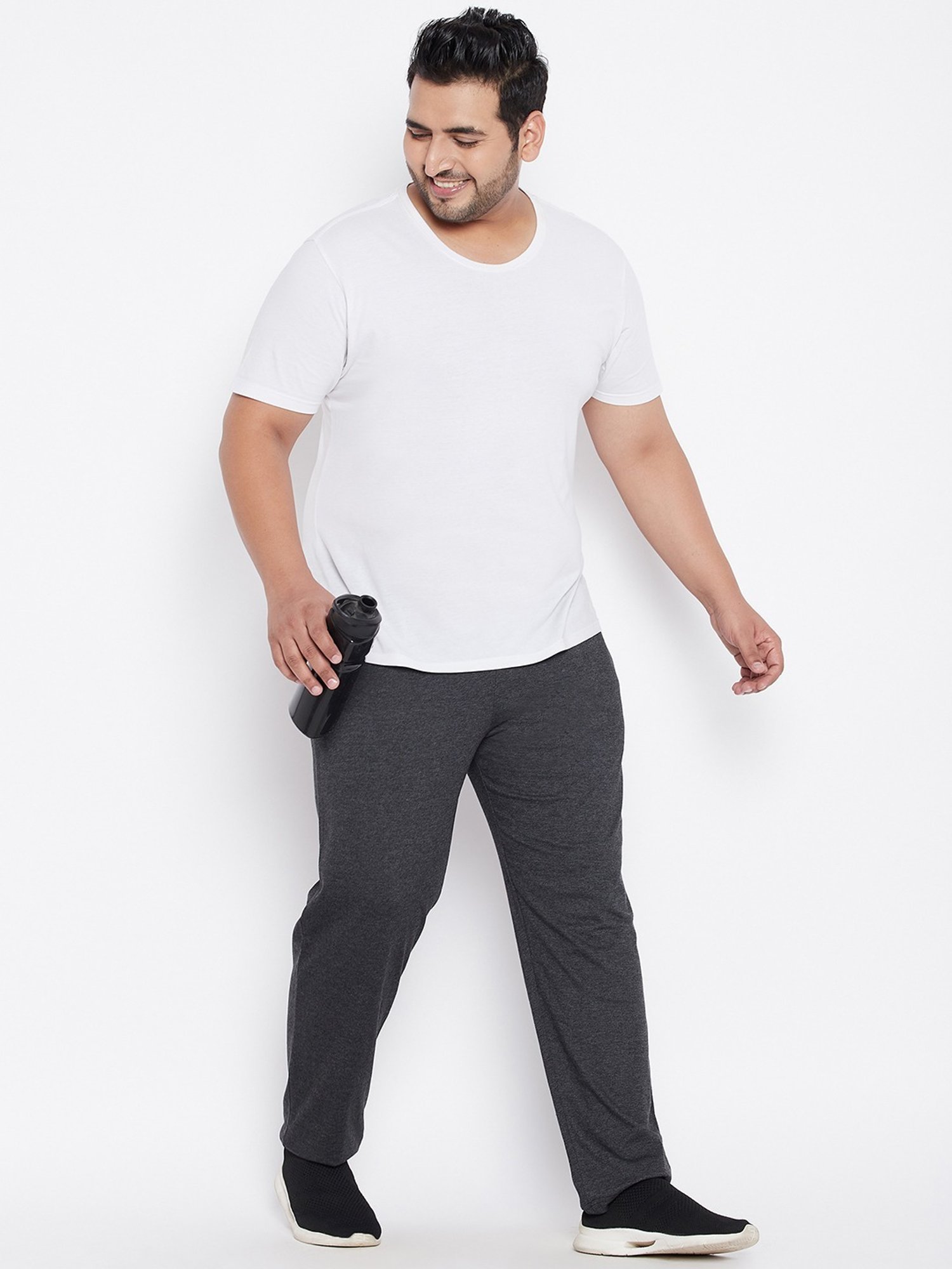 Bigbanana Grey Cotton Regular Fit Trackpants