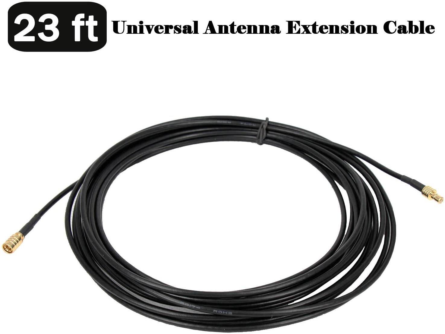 Anina 23' Sirius XM Radio Antenna Coaxial Extension Cable for Home Vehicle Satellite Radio Stereo Receivers Tune Straight SMB Male to Straight SMB Female