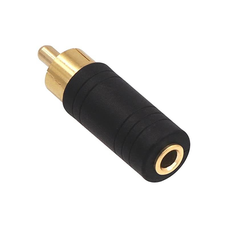 2Pack Gold Plated 35mm 18 inch Female Mono Jack to RCA Male Adapter