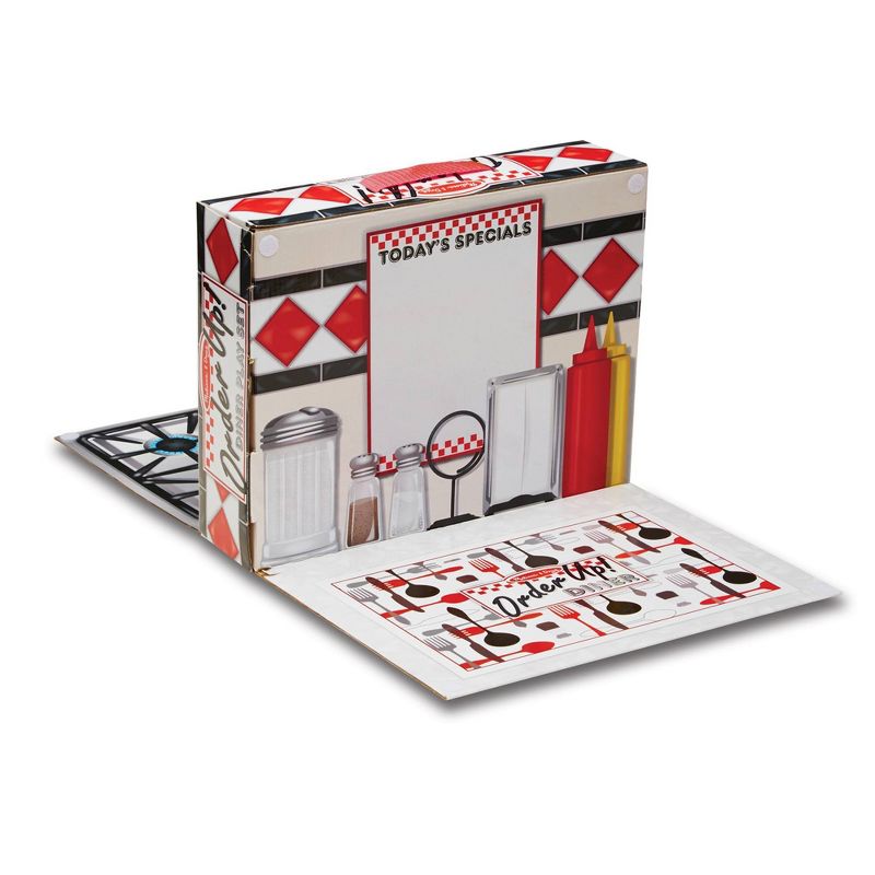 Melissa & Doug Order Up! Diner Play Set with Play Food (53pc) - Be Cook, Server, or Customer