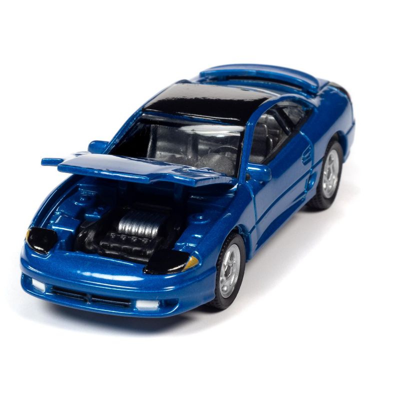 1991 Dodge Stealth R/T Twin Turbo Mystic Blue Metallic with Black Top Ltd Ed 10240 pcs 1/64 Diecast Model Car by Autoworld