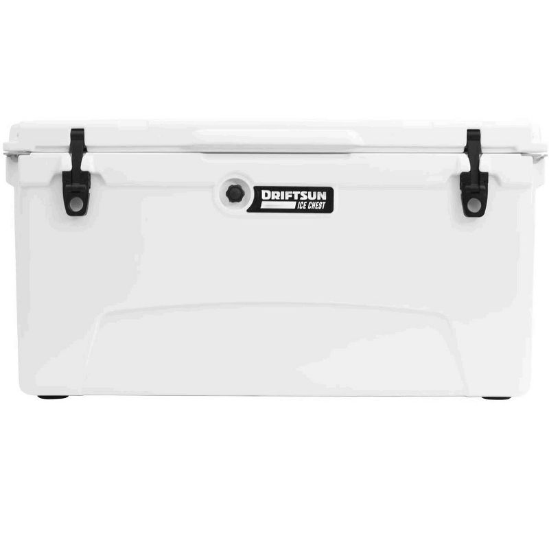 Driftsun DS-ICE-110WHT Heavy Duty Rotomolded Thermoplastic UV Resistant Portable 110 Quart Insulated Hardside Ice Chest Beverage Cooler, White