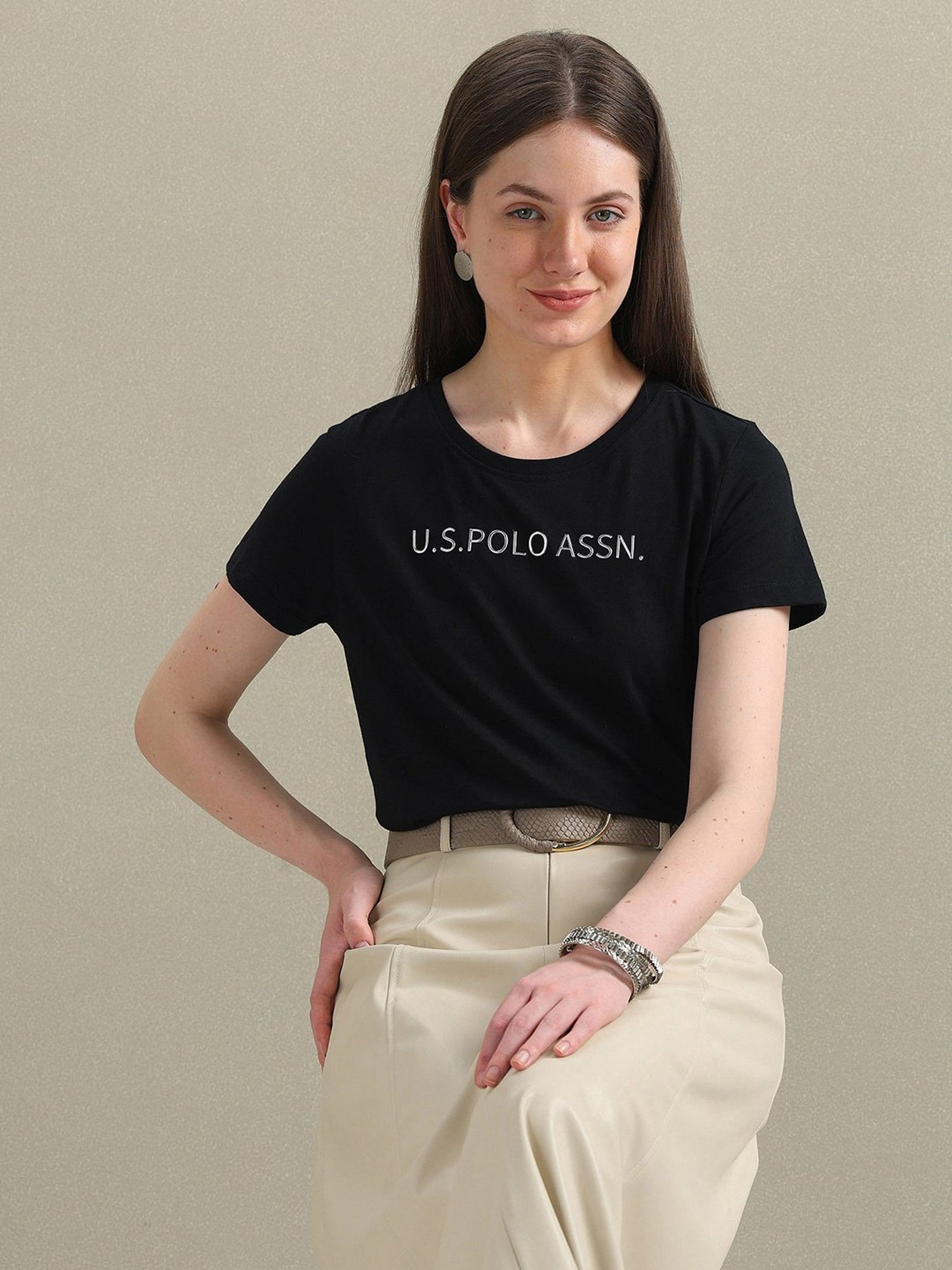 U.S. Polo Assn. Black Graphic Print T-Shirt