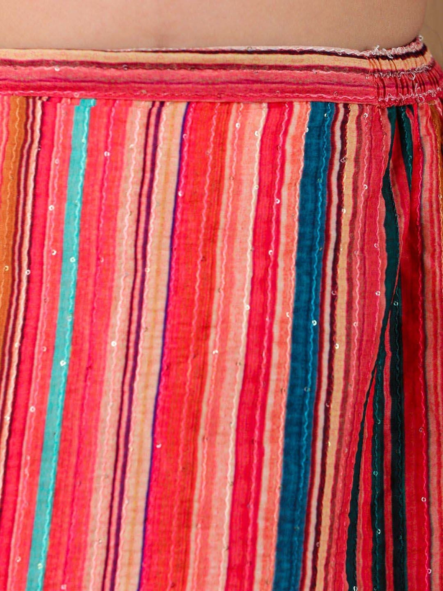 VASTRAMAY Girls Pink Printed Lehenga Cholis