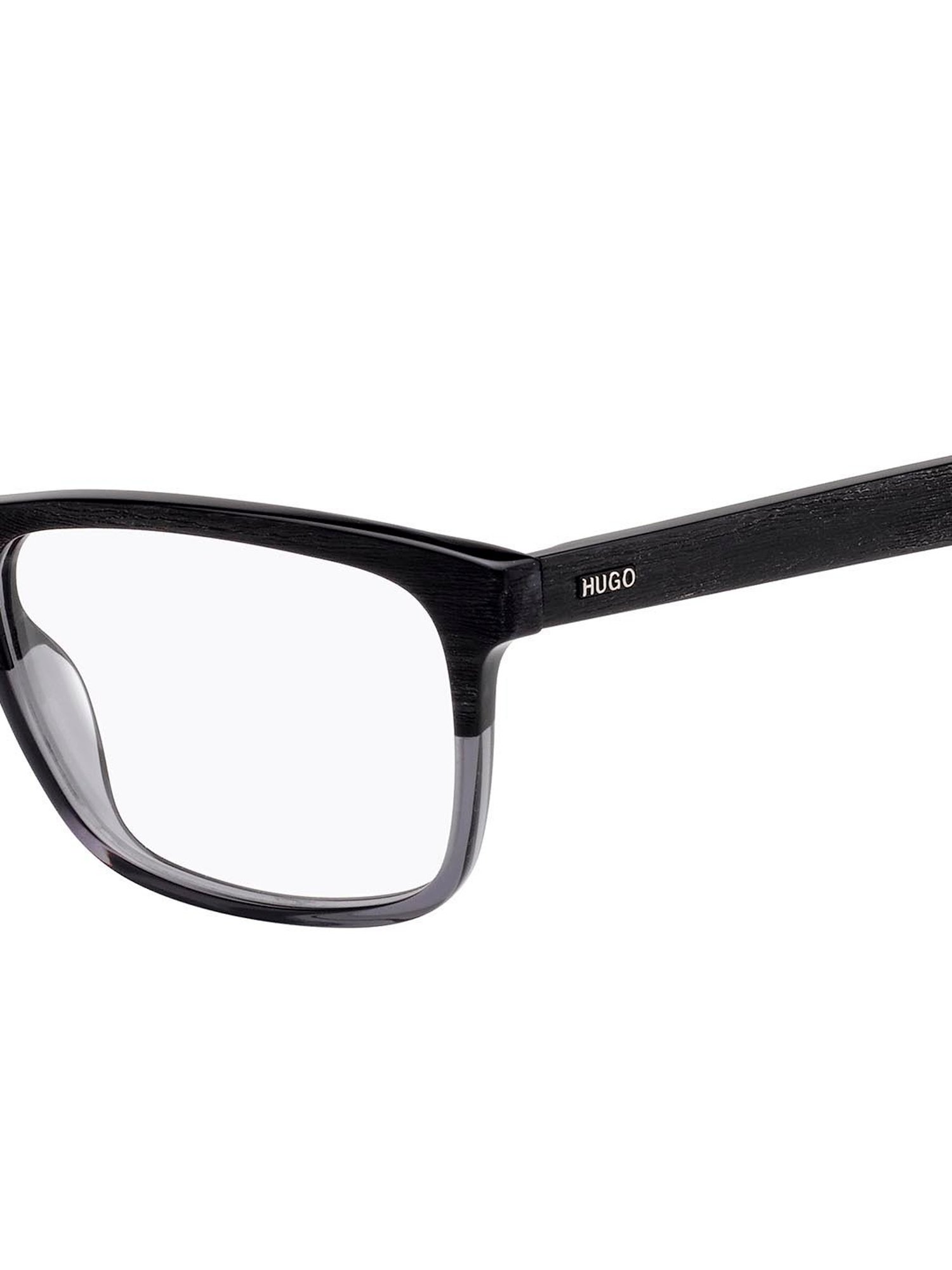 HUGO Black Rectangular Eye Frames for Men