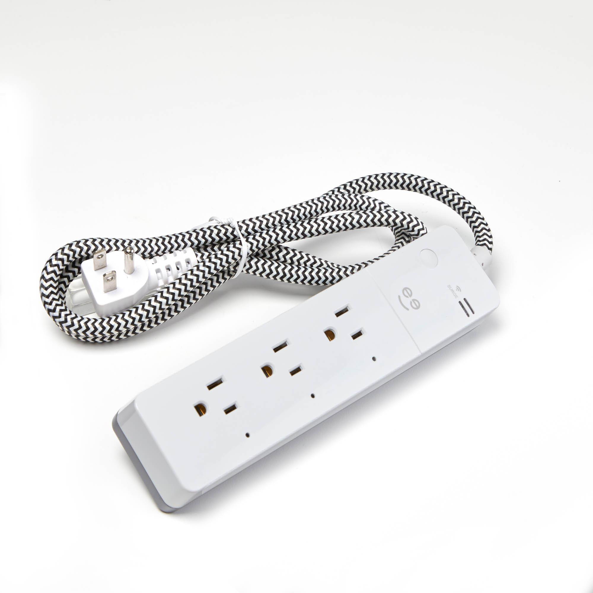 Geeni Surge Mini  Smart Wi-Fi Surge Protector - 3 Smart Outlets with Flexible Fabric Cable Works with Alexa The Google Assistant